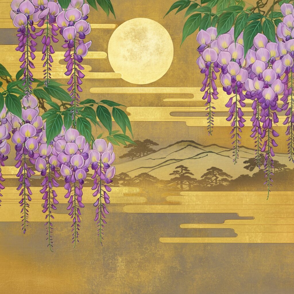 月夜の藤の花