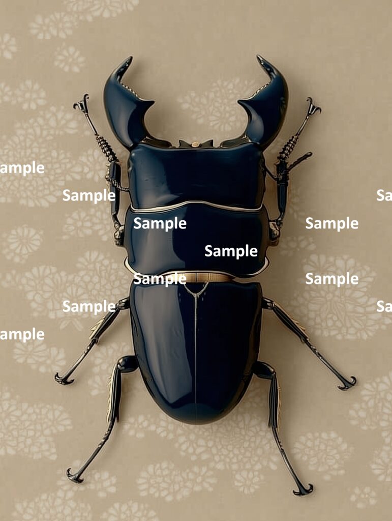 スマトラオオヒラタクワガタ、クワガタ、ヒラタクワガタ、彫刻、装飾品、昆虫、甲虫、光沢ある表面、和風の背景、和風、