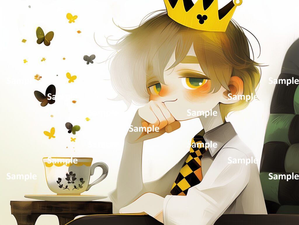 絵本の登場人物、王子、少年、ティータイム、魔法の世界、王冠、フランスの貴族の子供、