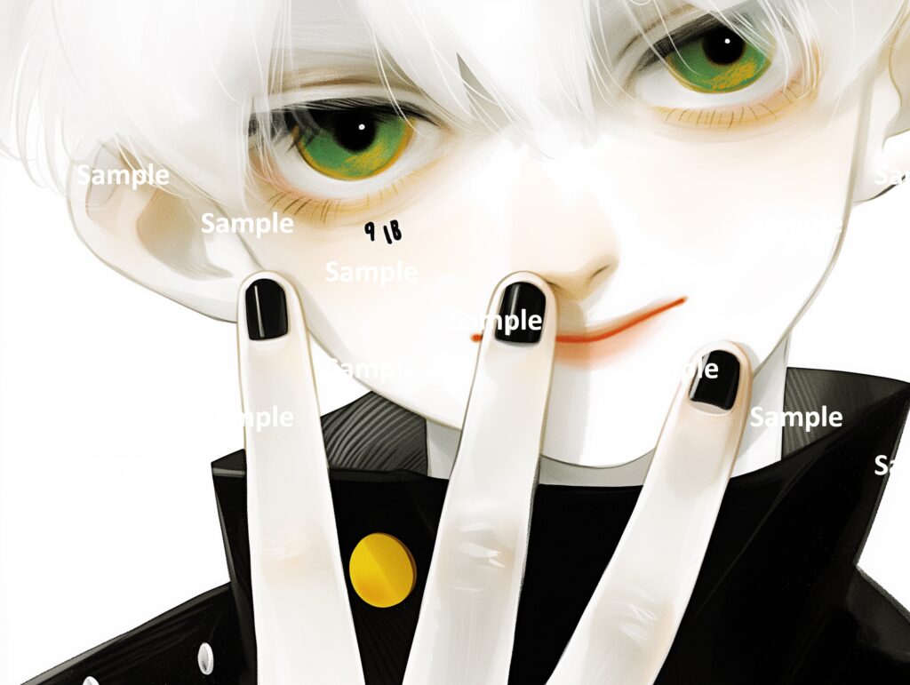 絵本の登場人物、ミステリアスな少年、魔法使い、白い肌、エージェント、