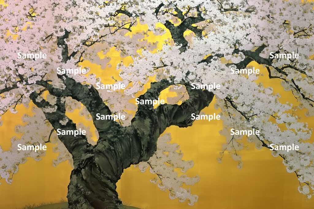 日本画風の桜、美しい春の桜、